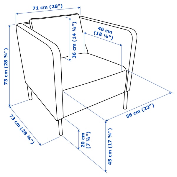 EKERÖ armchair, Bomstad black, 70x75x73 cm