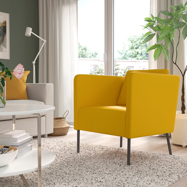 EKERÖ armchair, Skiftebo yellow, 57x75x73 cm