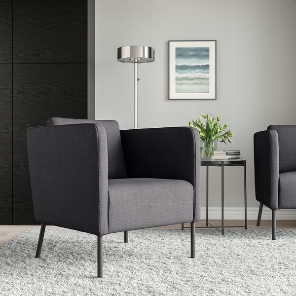 EKERÖ armchair, Skiftebo dark grey, 57x75x73 cm
