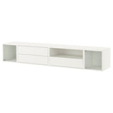 EKET media storage combination, white/clear glass, 210x35x35 cm