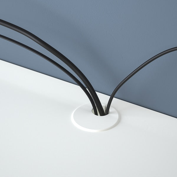 EKET media storage combination, white/clear glass, 210x35x35 cm