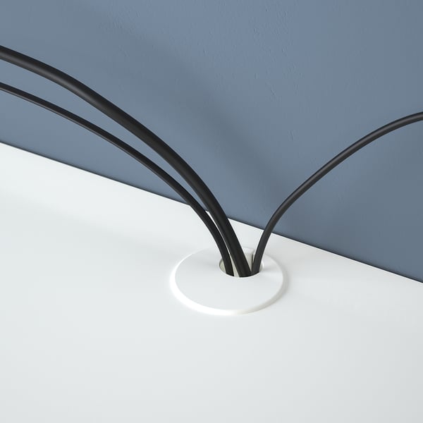 EKET media storage combination, white/clear glass, 210x35x35 cm