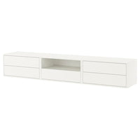 EKET media storage combination, white, 210x35x35 cm