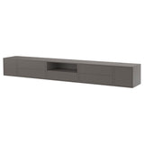 EKET media storage combination, dark grey/with doors, 280x35x35 cm