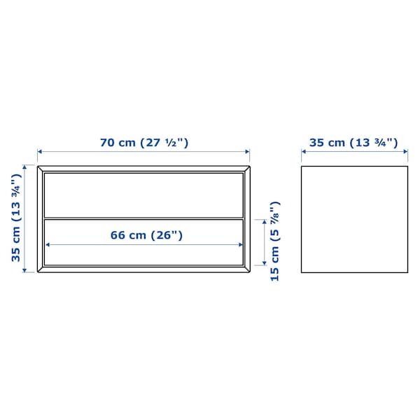 EKET media storage combination, brown walnut effect/clear glass, 210x35x35 cm