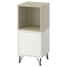 EKET cabinet combination with legs, white beige/metal black, 35x35x80 cm