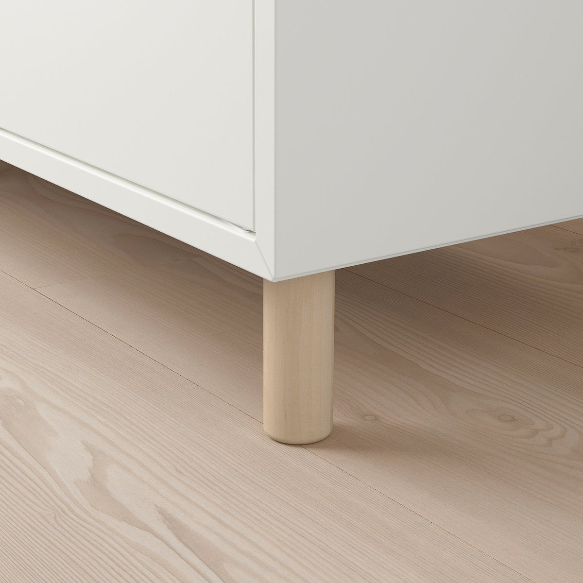EKET cabinet combination with legs, white pale lilac/wood, 35x35x80 cm