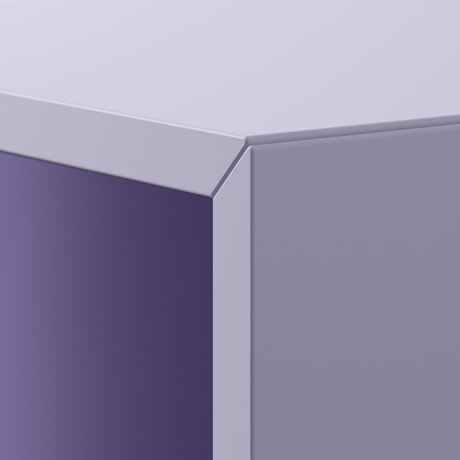 EKET cabinet combination with legs, white pale lilac/metal black, 35x35x80 cm