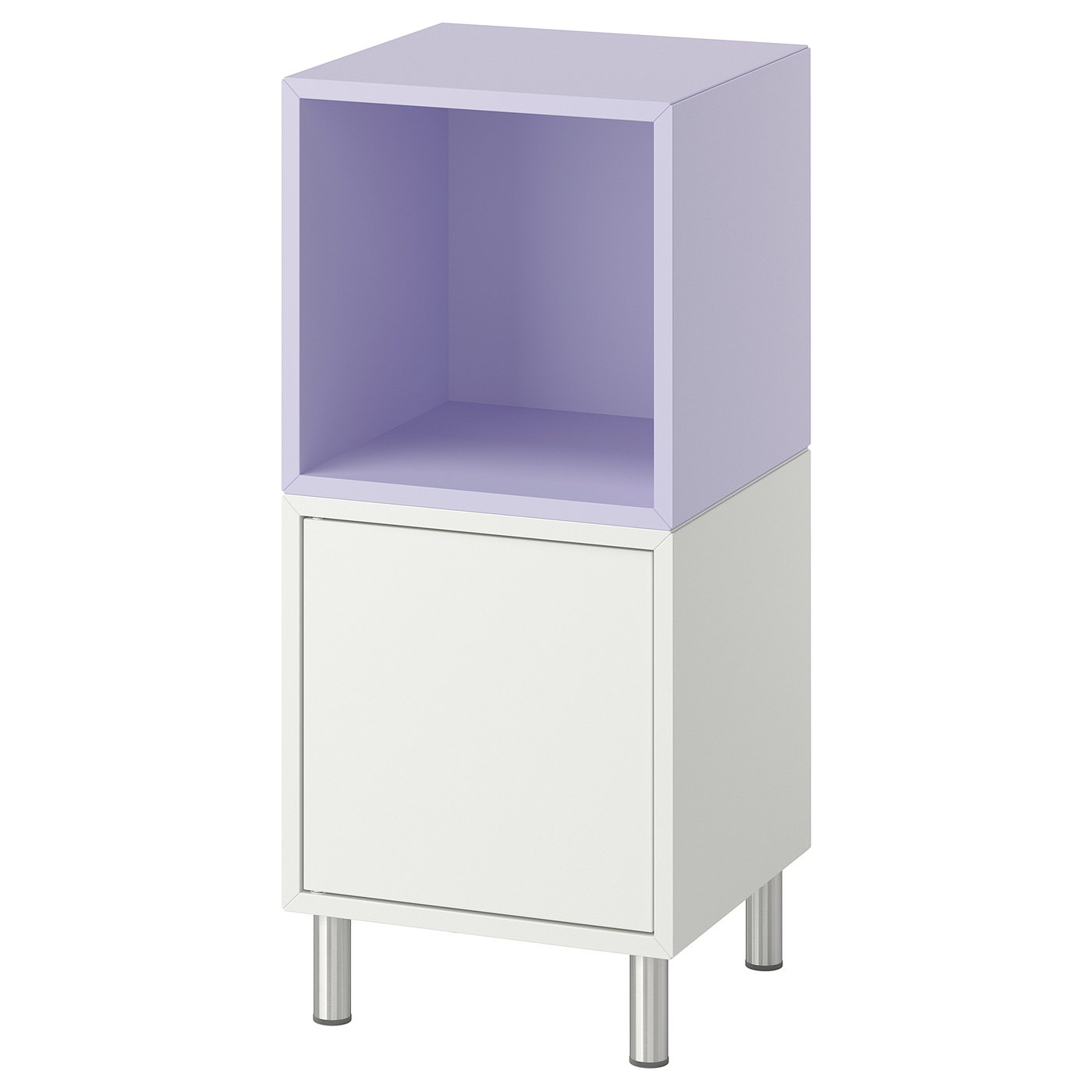 EKET cabinet combination with legs, white/pale lilac, 35x35x80 cm