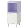 EKET cabinet combination with legs, white/pale lilac, 35x35x80 cm