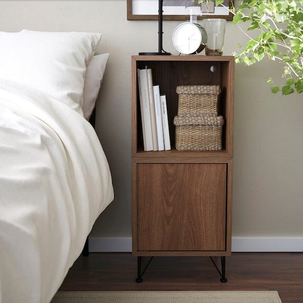 Ikea EKET - Cabinet combination with legs, walnut effect/metal black, 35x35x80 cm