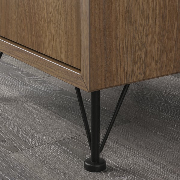 EKET cabinet combination with legs, walnut effect/metal black, 35x35x80 cm