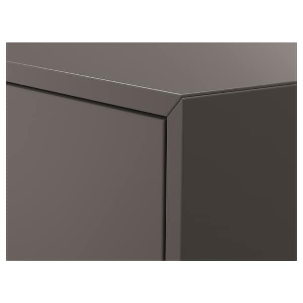 EKET - Cabinet combination with legs, dark grey light grey-blue/metal, 35x35x80 cm