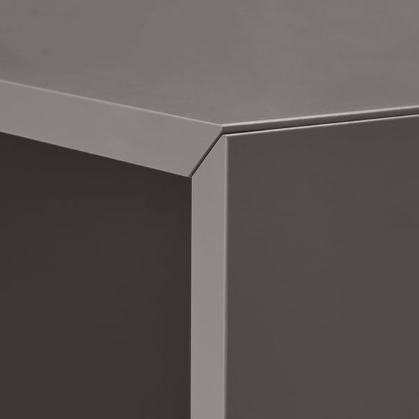 EKET cabinet combination with legs, dark grey/wood, 140x35x80 cm