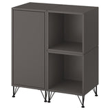 EKET cabinet combination with legs, dark grey/metal black, 70x35x80 cm