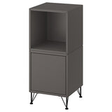 EKET cabinet combination with legs, dark grey/metal black, 35x35x80 cm