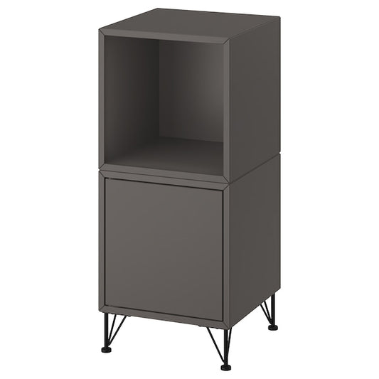 EKET - Cabinet combination with legs, dark grey/metal black, 35x35x80 cm