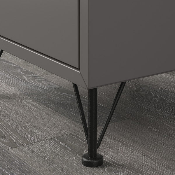 EKET - Cabinet combination with legs, dark grey/metal black, 35x35x80 cm