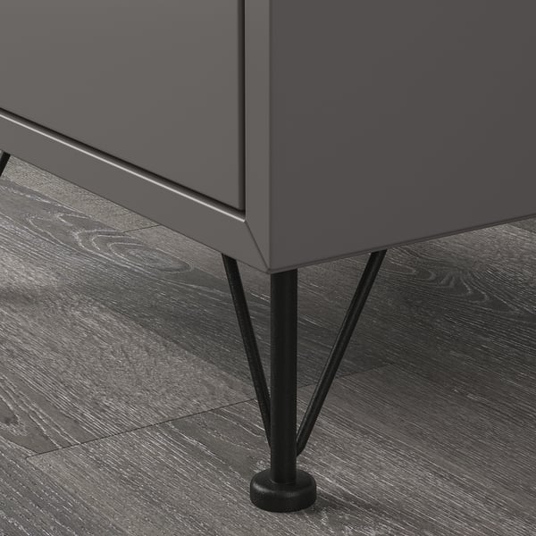 EKET cabinet combination with legs, dark grey/metal black, 35x35x80 cm