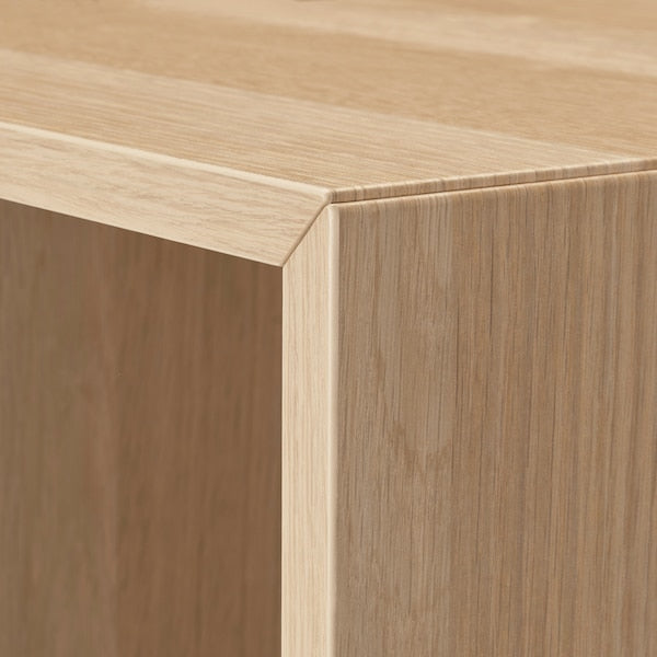 EKET - Cabinet combination with feet, white/white stained oak effect, 70x35x107 cm