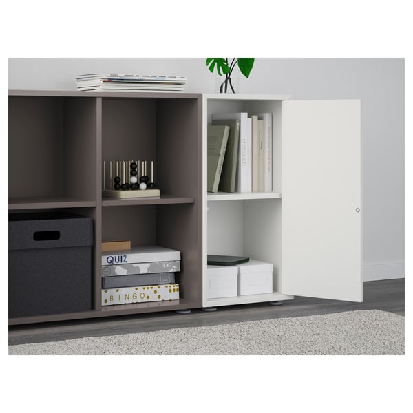 EKET cabinet combination with feet, white/dark grey, 105x35x72 cm