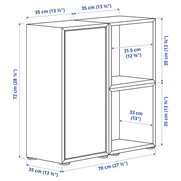 Ikea EKET - Cabinet combination with feet, dark grey/walnut effect grey-green, 70x35x72 cm