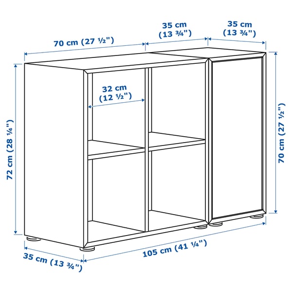 EKET cabinet combination with feet, dark grey, 105x35x72 cm