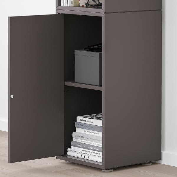 EKET cabinet combination with feet, dark grey, 35x35x107 cm