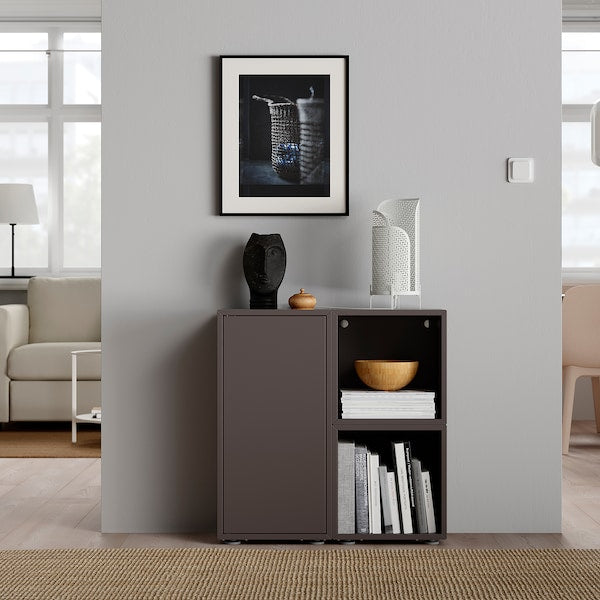 EKET - Cabinet combination with feet, dark grey, 70x35x72 cm