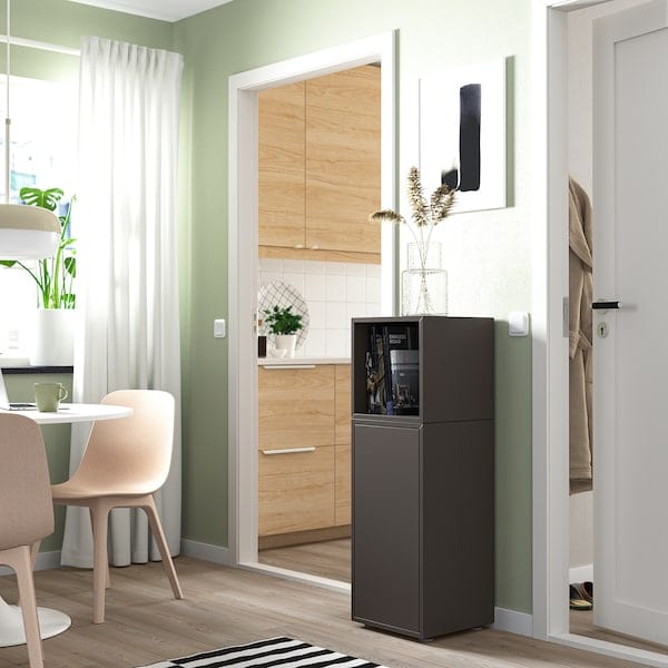 Ikea EKET - Cabinet combination with feet, dark grey, 35x35x107 cm