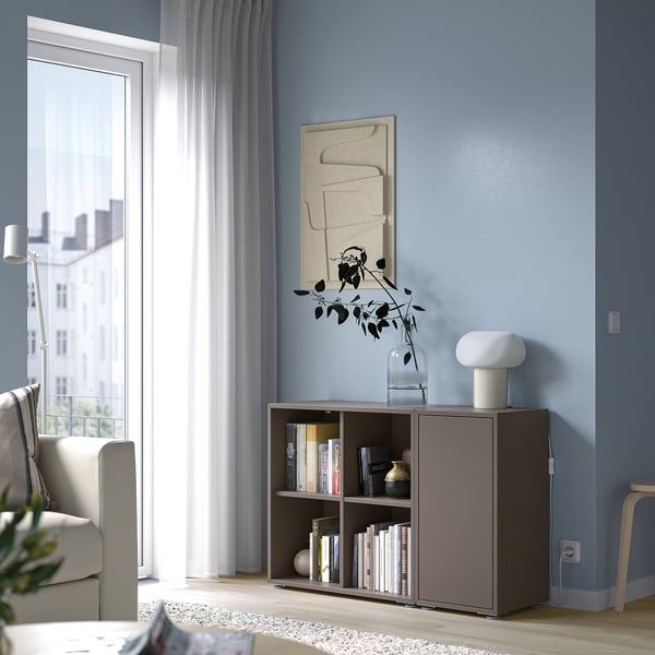 EKET cabinet combination with feet, dark grey, 105x35x72 cm