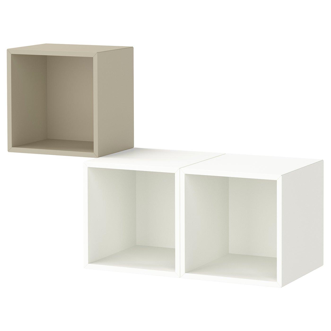 EKET wall-mounted cabinet combination, beige/white, 105x35x70 cm