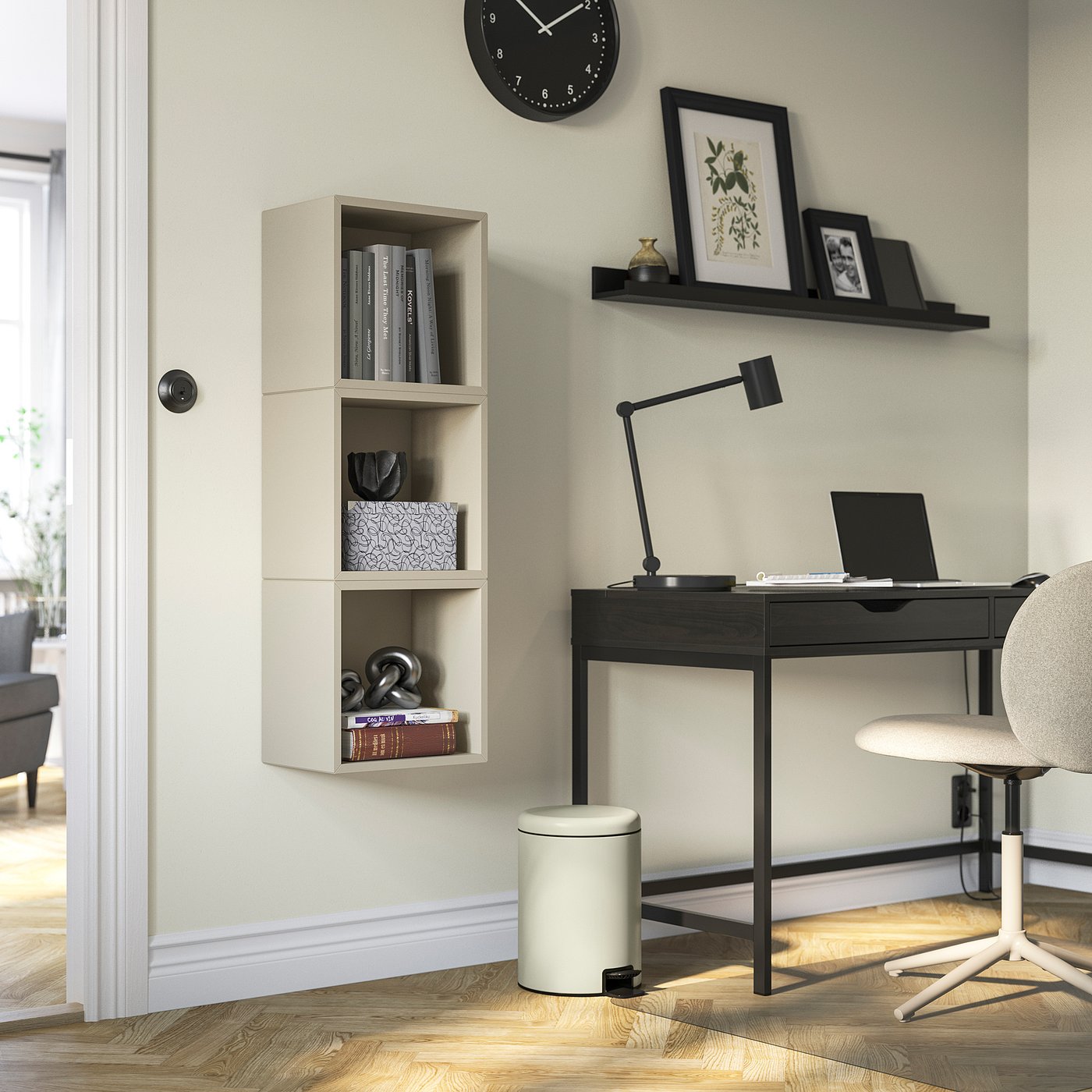 EKET wall-mounted cabinet combination, beige, 70x105x25 cm