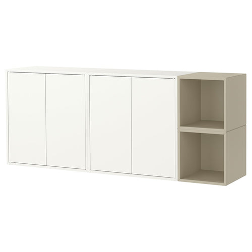 EKET wall-mounted cabinet combination, white/beige, 70x175 cm