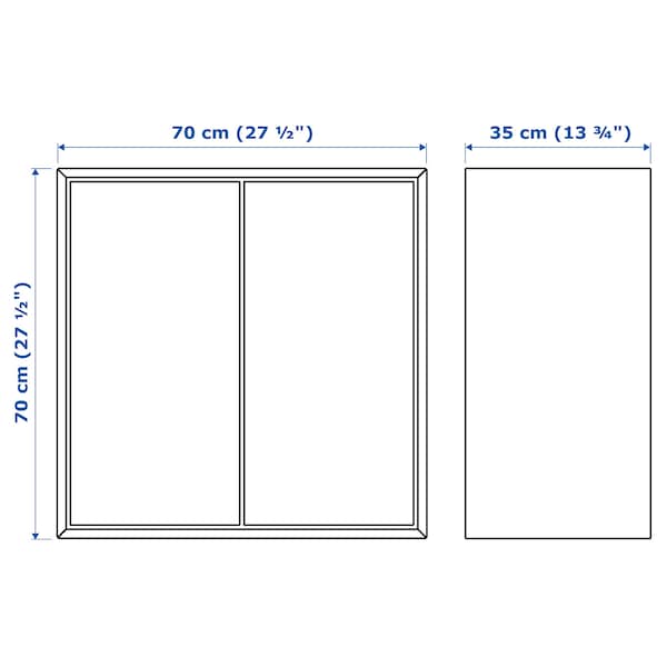 EKET - Wall-mounted cabinet combination, white/walnut effect, 175x35x70 cm