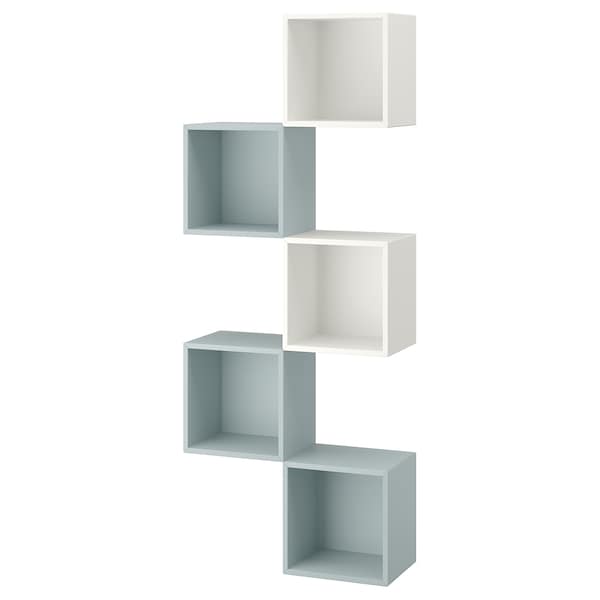 EKET - Wall-mounted storage combination, white/light grey-blue