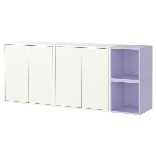 EKET wall-mounted cabinet combination, white/pale lilac, 70x175 cm