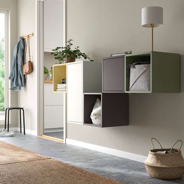 EKET - EKET Wall-mounted cabinet combination, white/multicolour, 175x35x70 cm