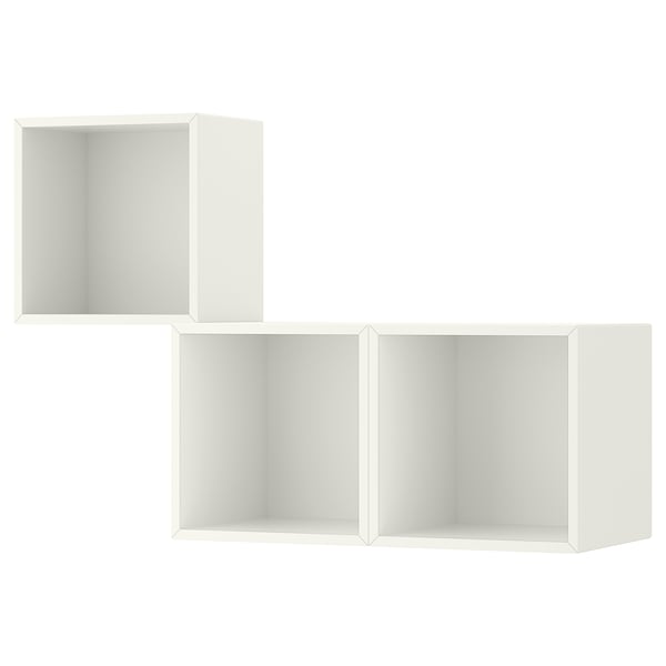 EKET wall-mounted cabinet combination, white stained oak effect/white, 105x35x70 cm
