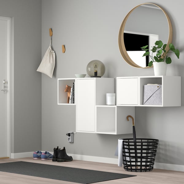 EKET wall-mounted cabinet combination, white, 175x35x70 cm
