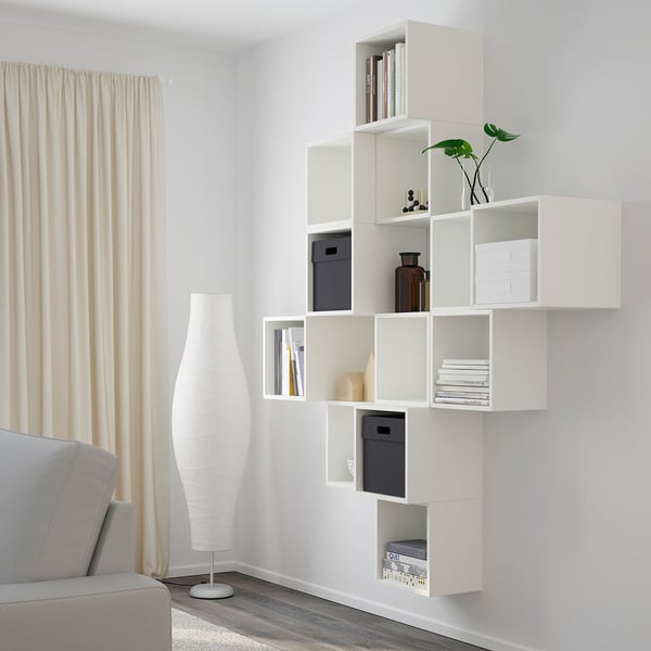 EKET wall-mounted cabinet combination, white, 175x35x210 cm