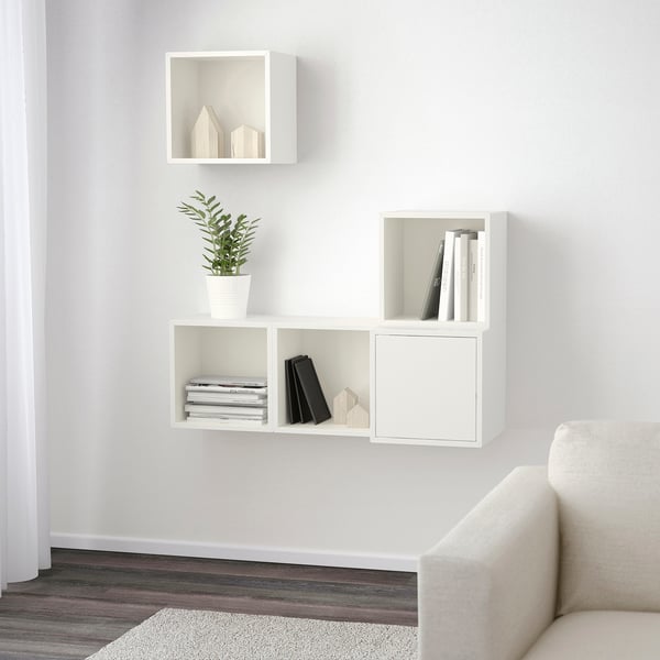 EKET wall-mounted cabinet combination, white, 105x35x120 cm