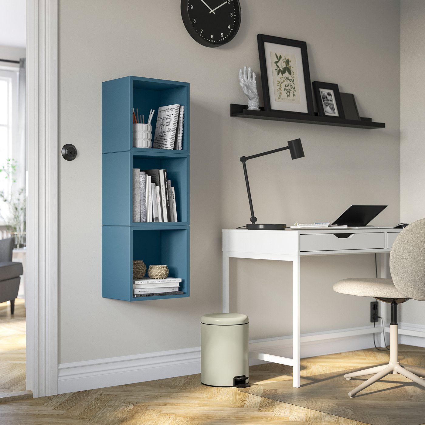 EKET wall-mounted cabinet combination, dark grey-blue, 70x25x105 cm