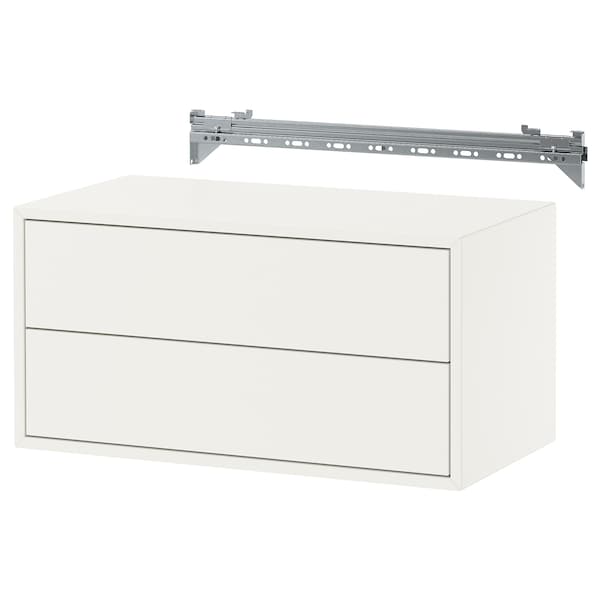 Ikea EKET - Wall cabinet combination, with 2 drawers/white,70x35x35 cm