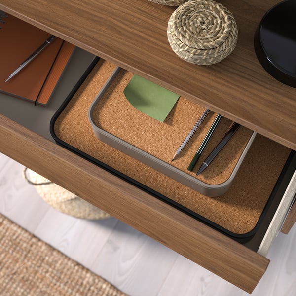EKET - EKET Wall-mounted storage combination, with 2 drawers/walnut effect, 70x35x35 cm