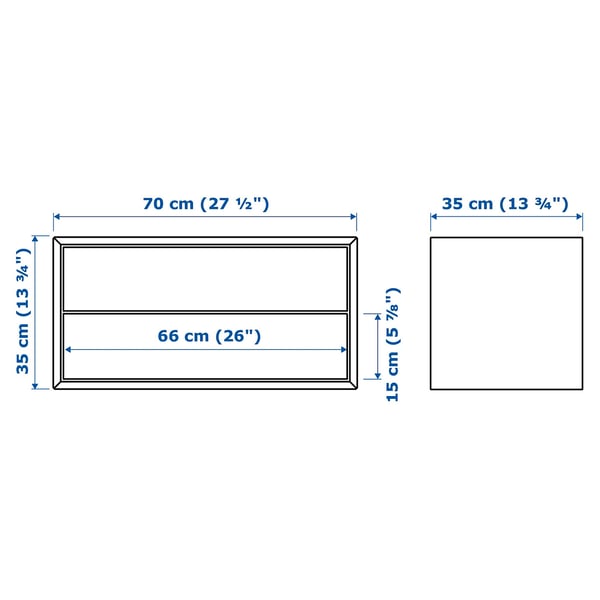 EKET wall-mounted storage combination, with 2 drawers/dark grey, 70x35x35 cm