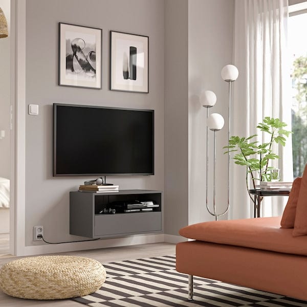 Ikea EKET - Wall-mounted storage combination, with 2 drawers/dark grey, 70x35x35 cm