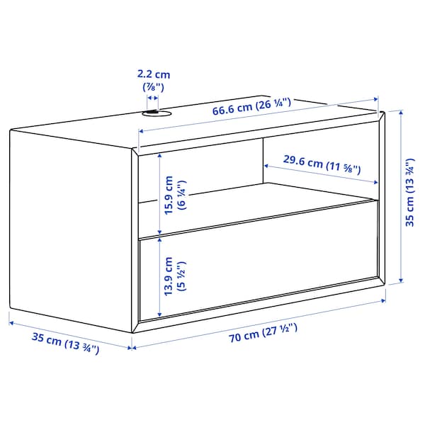 Ikea EKET - Wall-mounted storage combination, with 2 drawers/dark grey, 70x35x35 cm