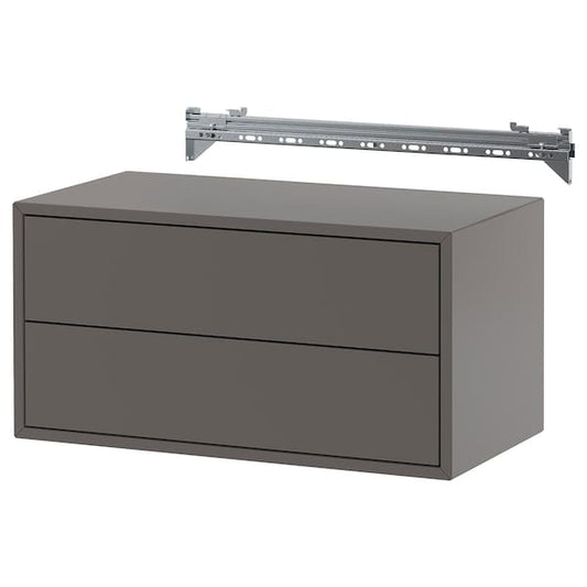 Ikea EKET - Wall cabinet combination, with 2 drawers/dark grey,70x35x35 cm