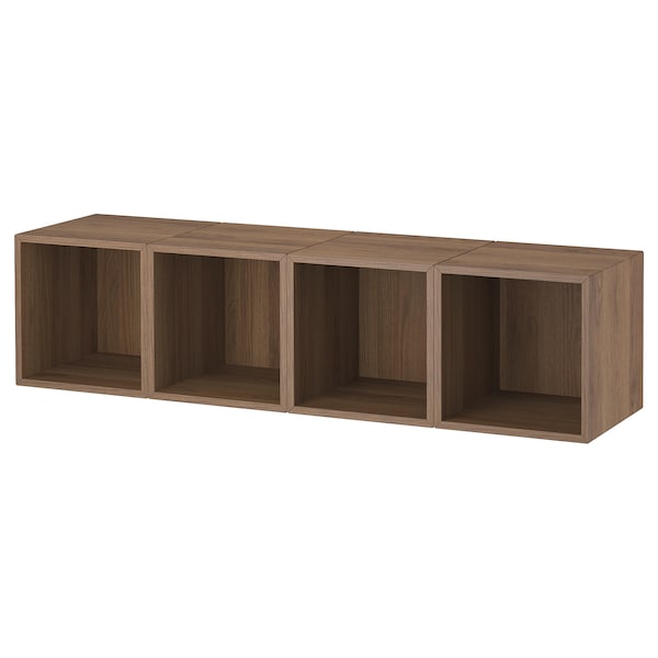 EKET - Wall-mounted storage combination, walnut effect, 140x35x35 cm